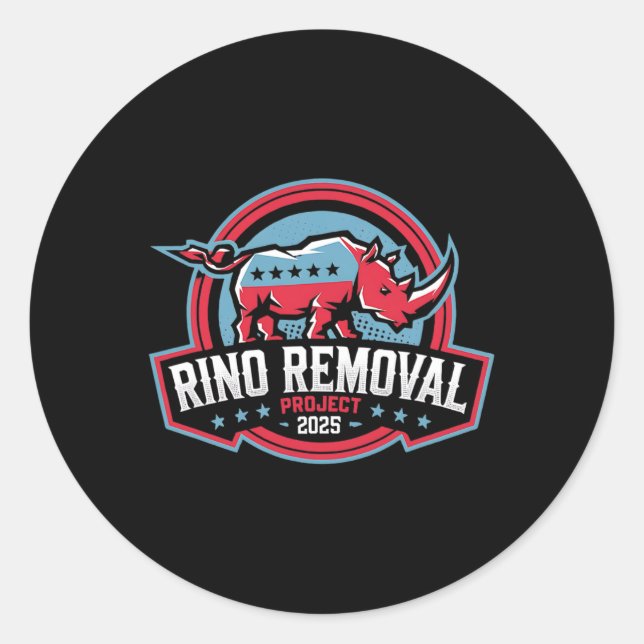 Rino Removal Project Rrp Funny Trump Conservative  Classic Round Sticker (Front)
