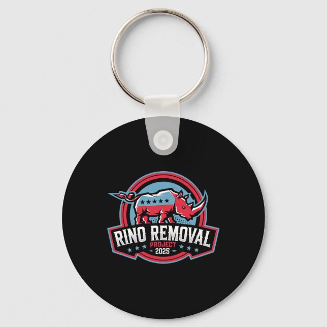 Rino Removal Project Rrp Funny Trump Conservative  Keychain (Front)
