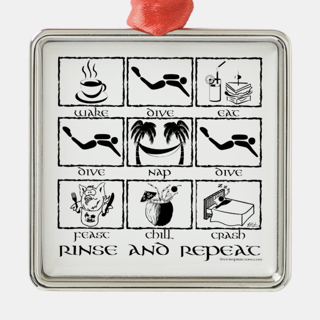Rinse and Repeat Ornament (Front)