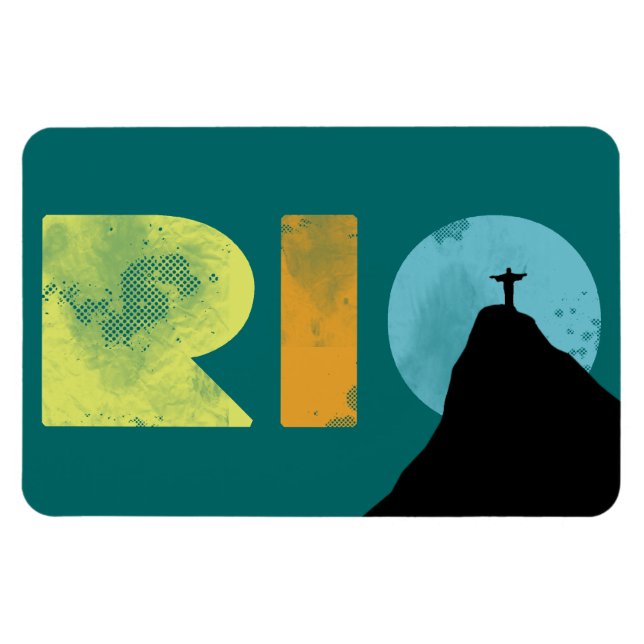 RIO Brasil with Corcovado mountain Magnet (Horizontal)