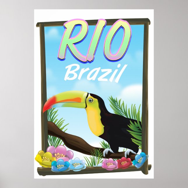 Rio Brazil Toucan travel poster (Front)