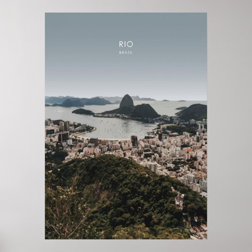 Rio Brazil Travel Illustration Poster