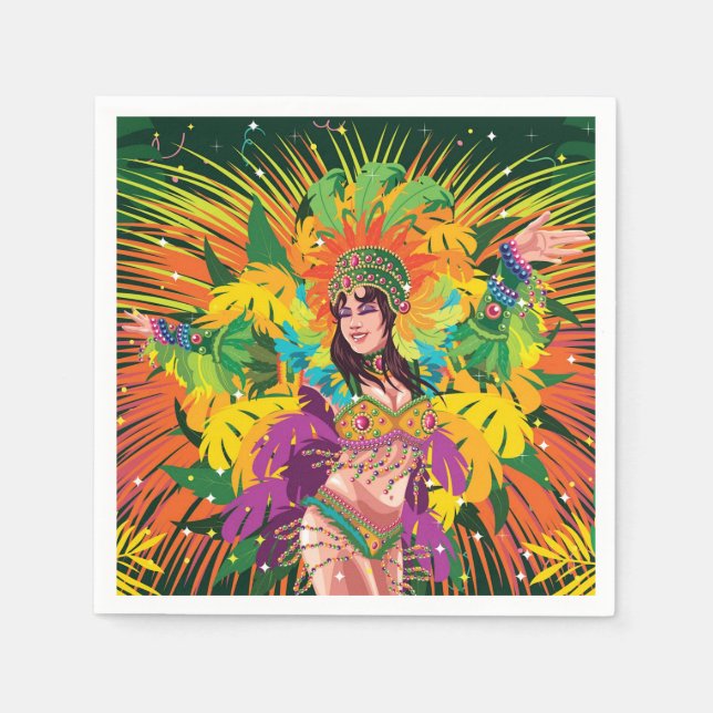 Rio Carnival Dancer Napkins (Front)