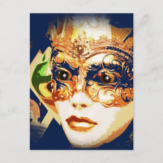 Rio Carnival Mardi Gras Mask Postcard