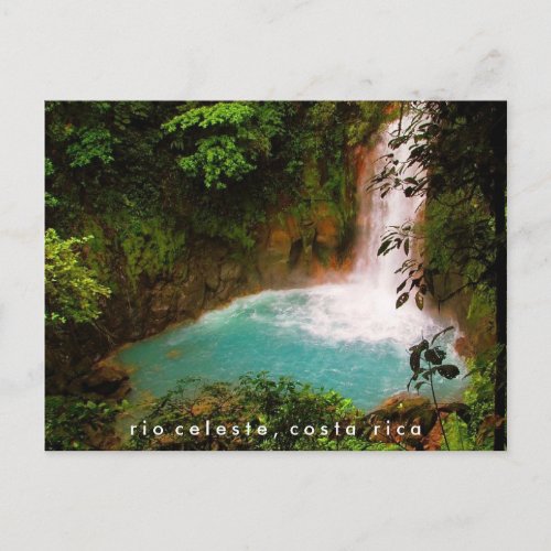 Rio Celeste Waterfall Costa Rica Postcard