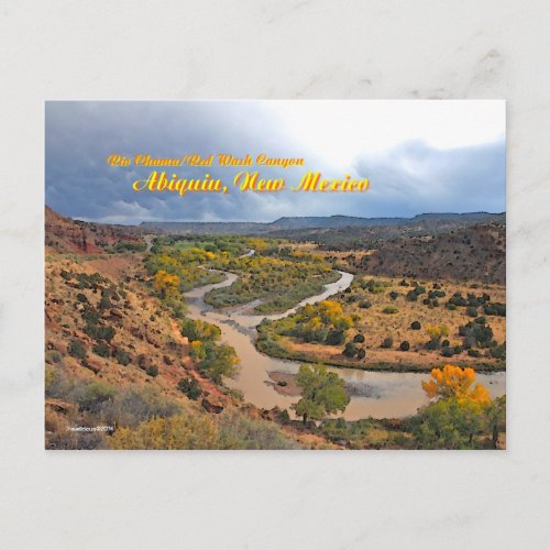 Rio ChamaRed Wash Canyon _ Abiquiu New Mexico Postcard