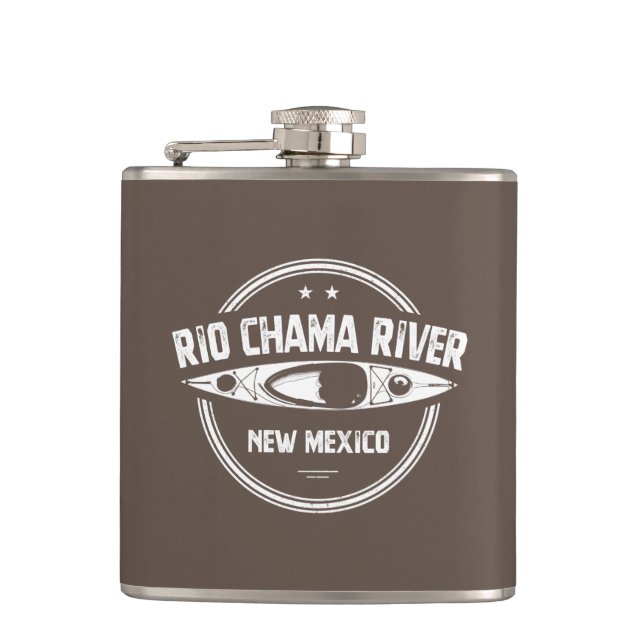 Rio Chama River New Mexico Kayaking Flask (Front)