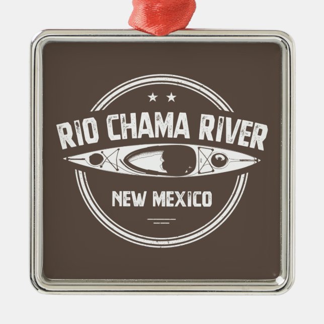 Rio Chama River New Mexico Kayaking Metal Ornament (Front)