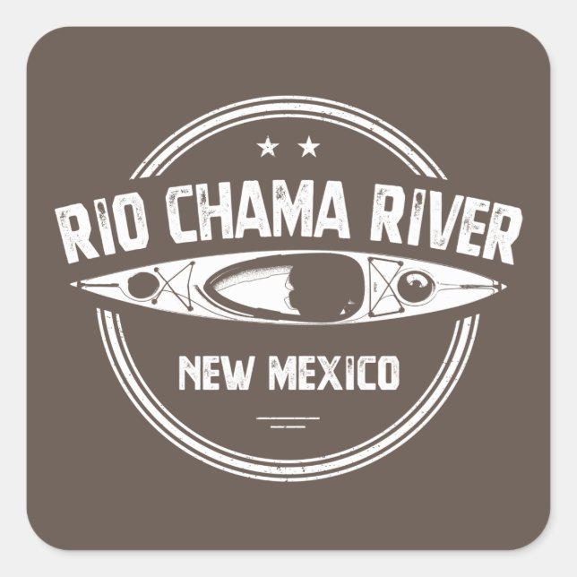 Rio Chama River New Mexico Kayaking Square Sticker (Front)