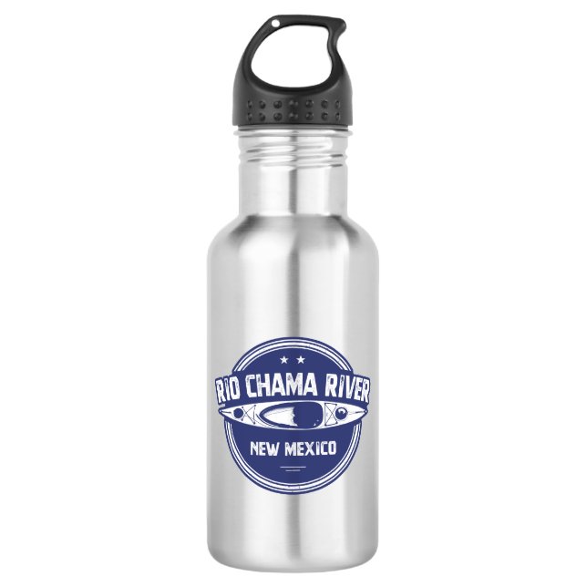 Rio Chama River New Mexico Kayaking Stainless Steel Water Bottle (Front)