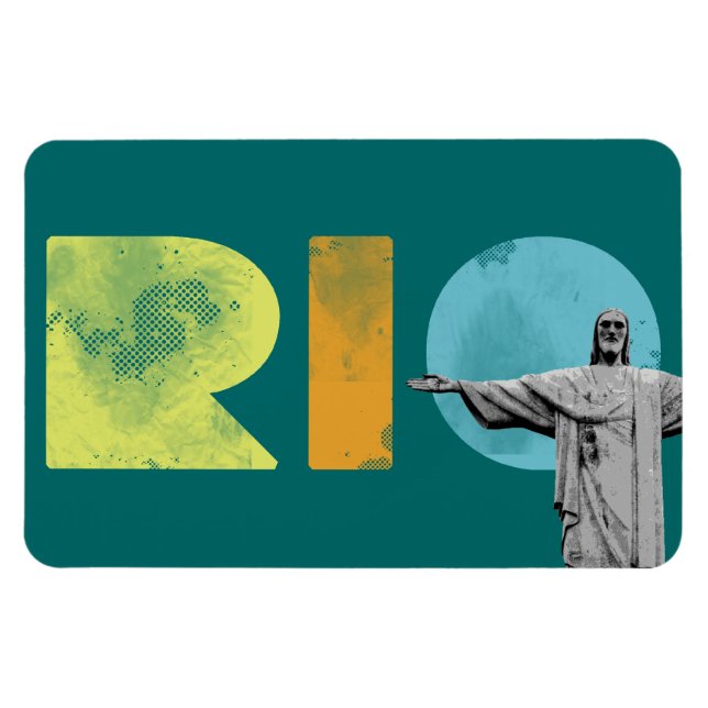 rio de janeiro and cristo redentor magnet (Horizontal)