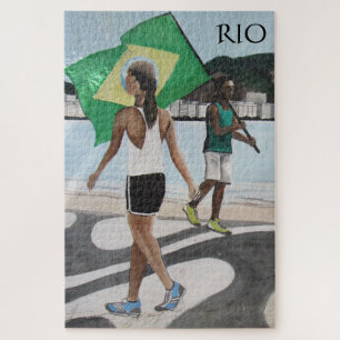 rio de janeiro beach flags jigsaw puzzle