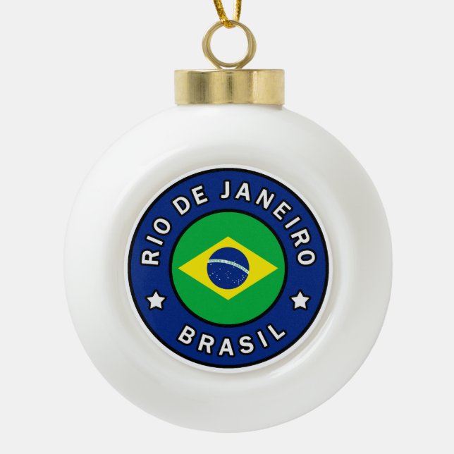 Rio de Janeiro Brasil Ceramic Ball Christmas Ornament (Front)