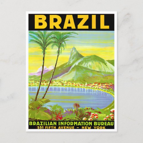 Rio de Janeiro Brasil vintage travel postcard