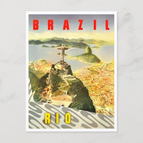 Rio de Janeiro Brasil vintage travel postcard