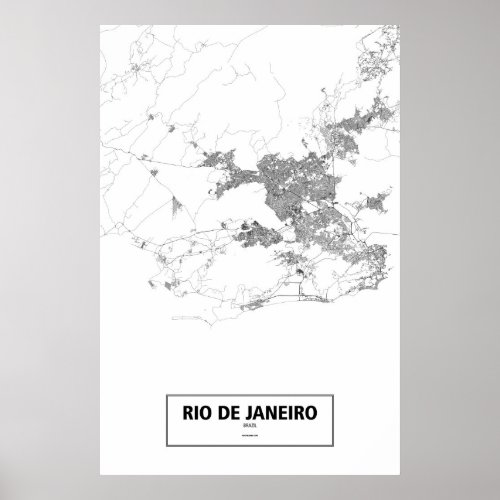 Rio de Janeiro Brazil black on white Poster