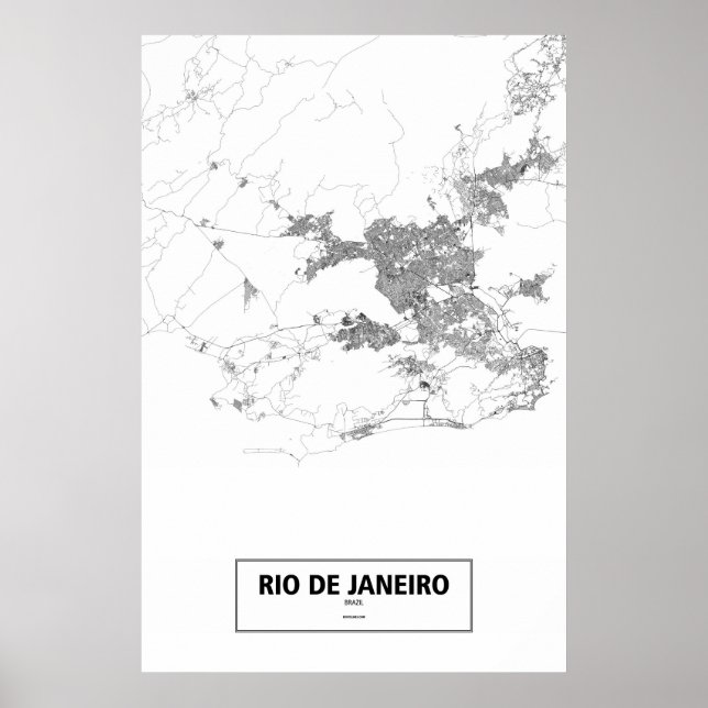 Rio de Janeiro, Brazil (black on white) Poster (Front)