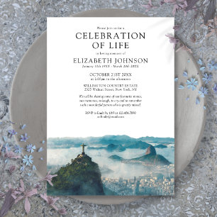 Rio de Janeiro Brazil Celebration Of Life Funeral Invitation