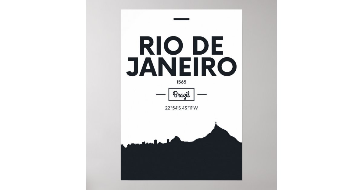 Rio de Janeiro, Brazil City Coordinates Poster