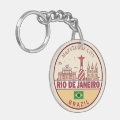 Rio de Janeiro Brazil City Skyline Emblem Keychain | Zazzle