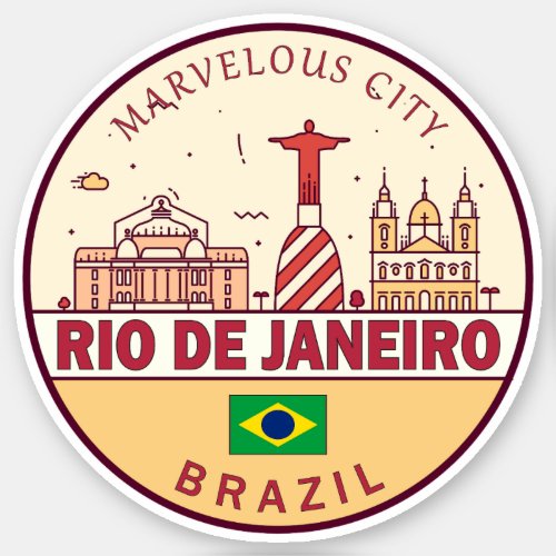 Rio de Janeiro Brazil City Skyline Emblem Sticker