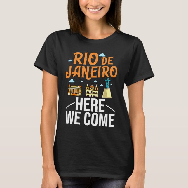 Rio de Janeiro Brazil City Trip Skyline Map Travel T-Shirt (Front)