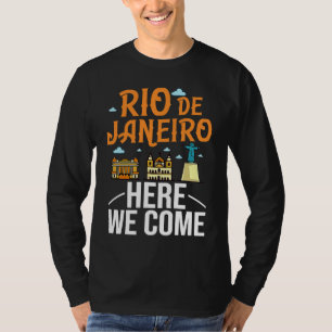 Rio de Janeiro Brazil City Trip Skyline Map Travel T-Shirt