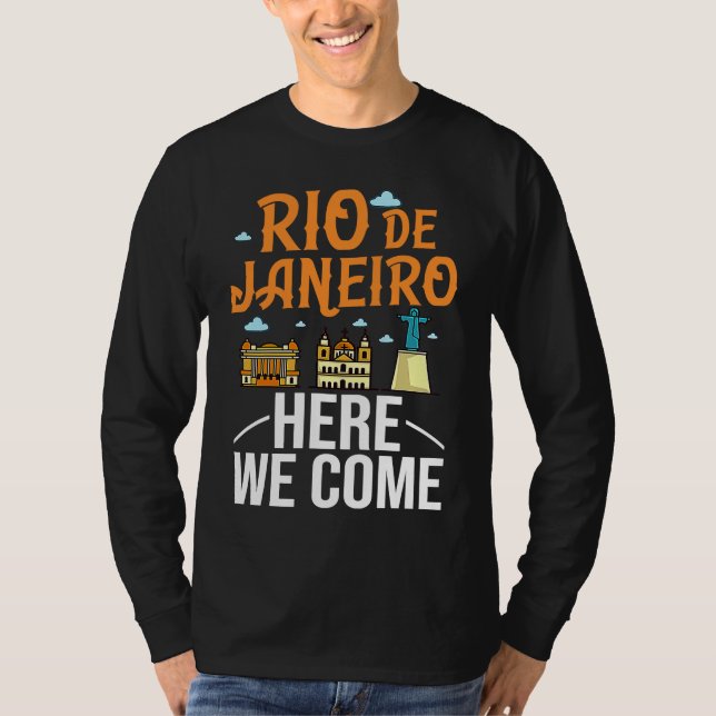 Rio de Janeiro Brazil City Trip Skyline Map Travel T-Shirt (Front)