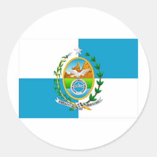 Rio de Janeiro Brazil Flag Classic Round Sticker