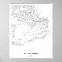 Rio de Janeiro, Brazil, Minimalist Map Poster s.2