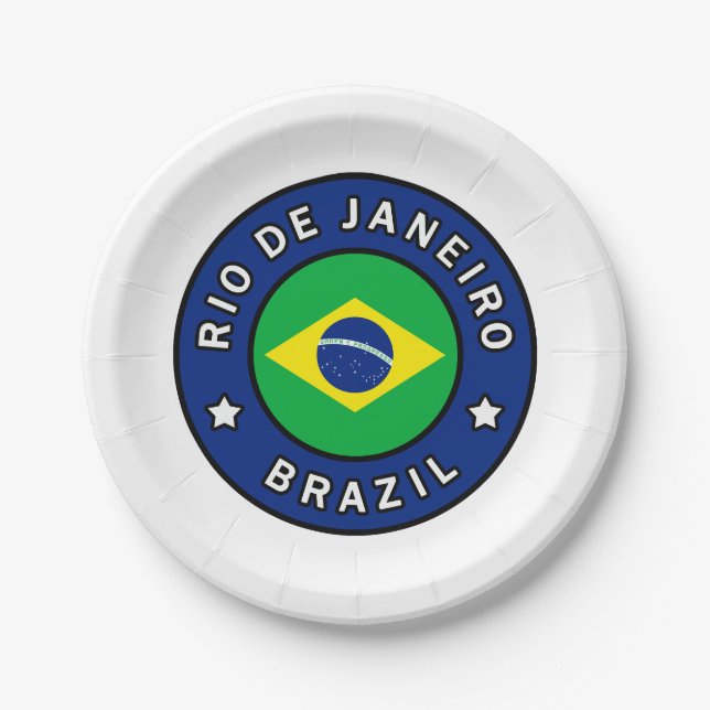 Rio de Janeiro Brazil Paper Plates (Front)