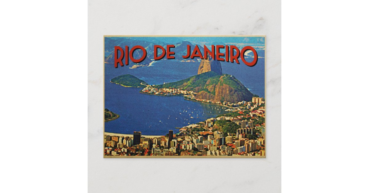 Panorama of Rio de Janeiro Guanabara Brasil RPPC Real Photo Postcard Brazil