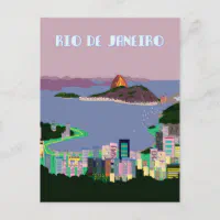 Panorama of Rio de Janeiro Guanabara Brasil RPPC Real Photo Postcard Brazil