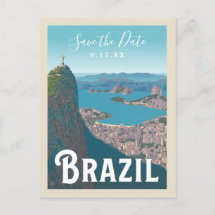 Rio De Janeiro, Brazil Save the Date Invitation Postcard