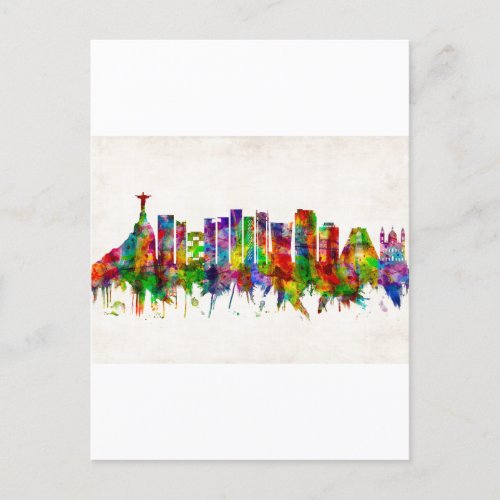 Rio de Janeiro Brazil Skyline Holiday Postcard