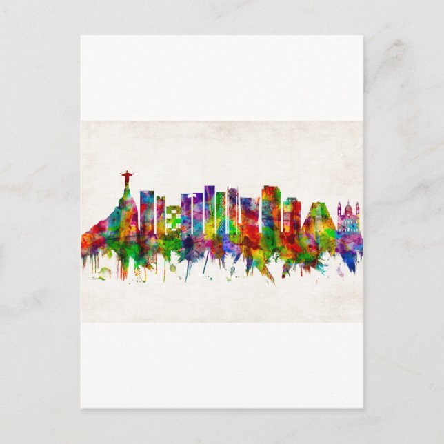 Rio de Janeiro Brazil Skyline Holiday Postcard (Front)