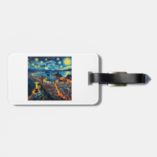 Rio De Janeiro Brazil Starry Night Luggage Tag