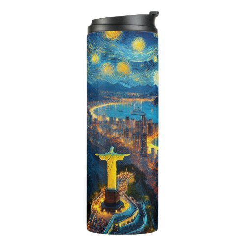 Rio De Janeiro Brazil Starry Night Thermal Tumbler