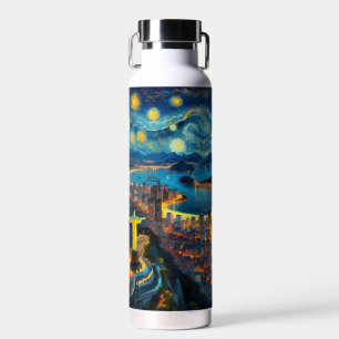 Rio De Janeiro Brazil Starry Night Water Bottle