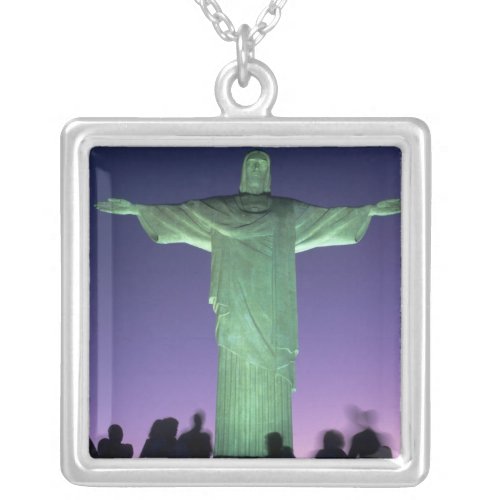 Rio de Janeiro Brazil the Christ Statue on Silver Plated Necklace