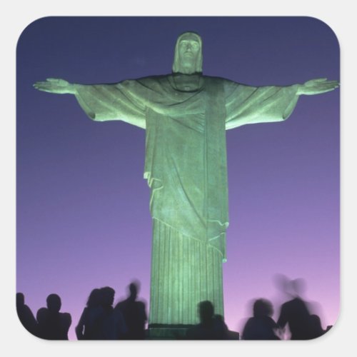 Rio de Janeiro Brazil the Christ Statue on Square Sticker