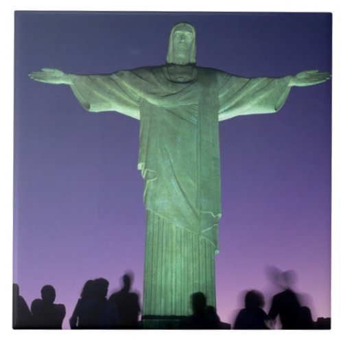 Rio de Janeiro Brazil the Christ Statue on Tile