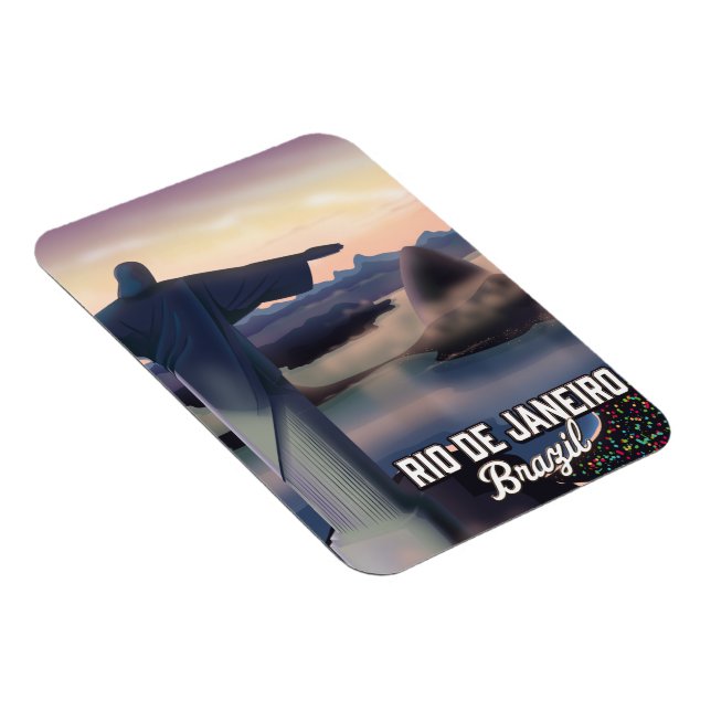 Rio De Janeiro Brazil trave poster. Magnet (Right Side)