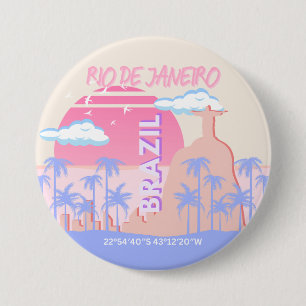 Rio de Janeiro Brazil Travel Art Button