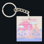 Rio de Janeiro Brazil Travel Art Keychain<br><div class="desc">This vibrant and artistic illustration of Rio de Janeiro,  Brazil,  would make a perfect addition to any place and a great addition to your life,  especially if you like a colorful aesthetic.</div>