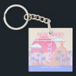 Rio de Janeiro Brazil Travel Art Keychain<br><div class="desc">This vibrant and artistic illustration of Rio de Janeiro, Brazil, would make a perfect addition to any place and a great addition to your life, especially if you like a colorful aesthetic.</div>
