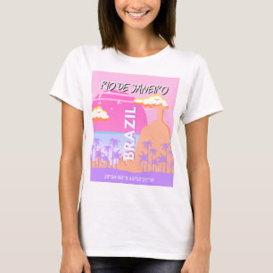 Rio de Janeiro Brazil Travel Art Pink Poster T-Shirt