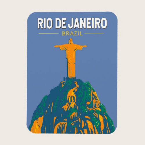 Rio De Janeiro Brazil Travel Art Vintage Magnet