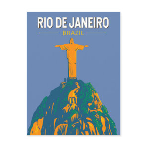Rio De Janeiro Brazil Travel Art Vintage Postcard