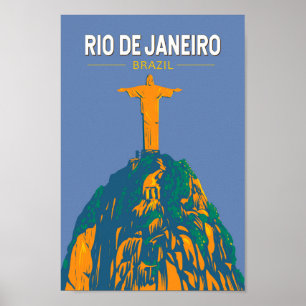 Rio De Janeiro Brazil Travel Art Vintage Poster